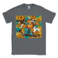 Charcoal Heather sunflowers and cowboy boots with cowhide and glitter tumbler Classic Tee - Artiststas