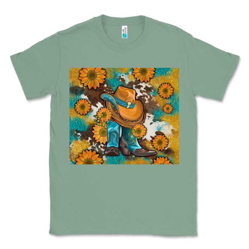 Sunflowers And Cowboy Boots With Cowhide And Glitter Tumbler Classic Tee by Artiststas | Teevron