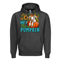 Charcoal Heather Hey there pumpkin Lamb Zipper Hoodie - NancyCooperArtShop