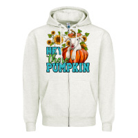 Oatmeal Heather Hey there pumpkin Lamb Zipper Hoodie - NancyCooperArtShop