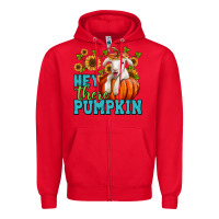 Red Hey there pumpkin Lamb Zipper Hoodie - NancyCooperArtShop