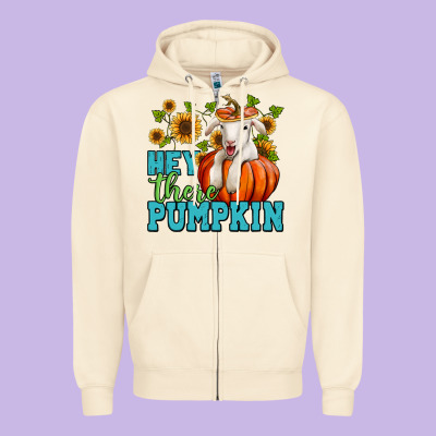 Hey There Pumpkin Lamb Zipper Hoodie Designed By Nancycooperartshop
