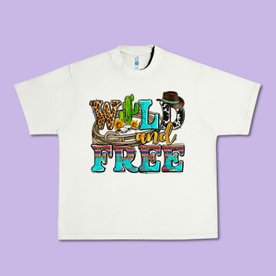 Wild And Free With Cactus Urban Heavy Tee Designed By Adodesignshop