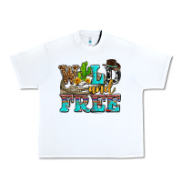 White wild and free with cactus Urban Heavy Tee - AdoDesignShop