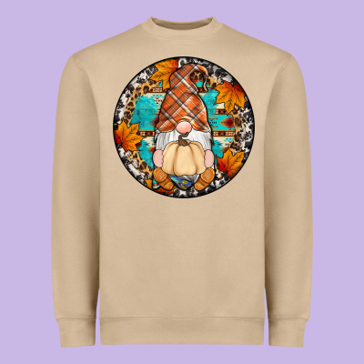 Fall Gnomes Round Earrings Heavyweight Sweatshirt Designed By Artiststas
