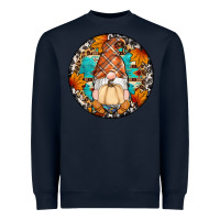 Navy fall gnomes round earrings Heavyweight Sweatshirt - Artiststas
