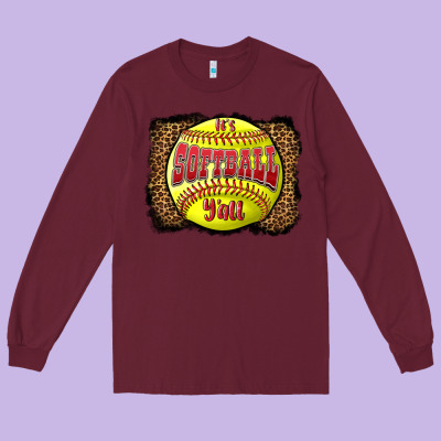 It's Softball Y'all Long Sleeve Tee Designed By Lillyallendesigns