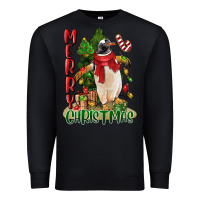Black merry christmas penguin Premium Sweatshirt - LillyAllenDesigns