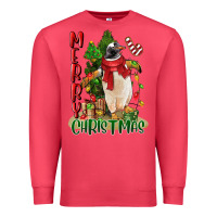 Cardinal merry christmas penguin Premium Sweatshirt - LillyAllenDesigns
