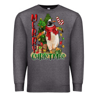 Charcoal Heather merry christmas penguin Premium Sweatshirt - LillyAllenDesigns