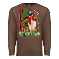 Chestnut merry christmas penguin Premium Sweatshirt - LillyAllenDesigns