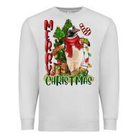 Dove Grey merry christmas penguin Premium Sweatshirt - LillyAllenDesigns