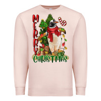 Pale Pink merry christmas penguin Premium Sweatshirt - LillyAllenDesigns