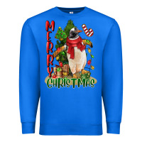 True Royal merry christmas penguin Premium Sweatshirt - LillyAllenDesigns