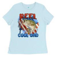 Baby Blue reel cool dad Ladies Tee - MaliasSmallBusiness