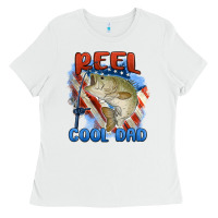 White reel cool dad Ladies Tee - MaliasSmallBusiness