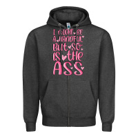 Charcoal Heather i might be a handful but so is this ass Zipper Hoodie - MaliasSmallBusiness