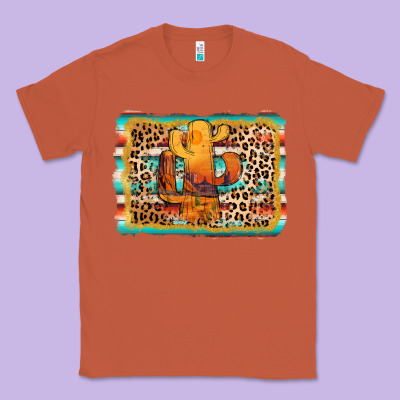 Cactus Western Leopard Classic Tee Designed By Adodesignshop