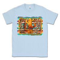 Dusty Blue cactus western leopard Classic Tee - AdoDesignShop