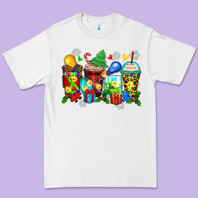 Autism Christmas Coffee Cups Premium Tee Designed By Zillion Design Studio