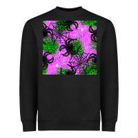 Black halloween spider green leopard seamless pattern Heavyweight Sweatshirt - BundleAndBundleShop