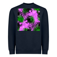 Navy halloween spider green leopard seamless pattern Heavyweight Sweatshirt - BundleAndBundleShop