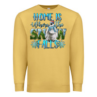 Antique Gold Home Is Where The Snow Falls Winter Penguin Premium Sweatshirt - LillyAllenDesigns