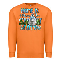 Carrot Home Is Where The Snow Falls Winter Penguin Premium Sweatshirt - LillyAllenDesigns