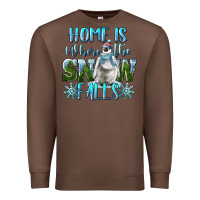 Chestnut Home Is Where The Snow Falls Winter Penguin Premium Sweatshirt - LillyAllenDesigns