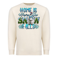 Sandshell Home Is Where The Snow Falls Winter Penguin Premium Sweatshirt - LillyAllenDesigns