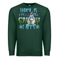 Sports Green Home Is Where The Snow Falls Winter Penguin Premium Sweatshirt - LillyAllenDesigns