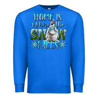 True Royal Home Is Where The Snow Falls Winter Penguin Premium Sweatshirt - LillyAllenDesigns