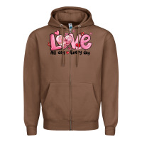Chestnut love all day every day Zipper Hoodie - MaliasSmallBusiness