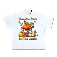 White pumpkin kisses harvest wishes Urban Heavy Tee - BundleAndBundleShop