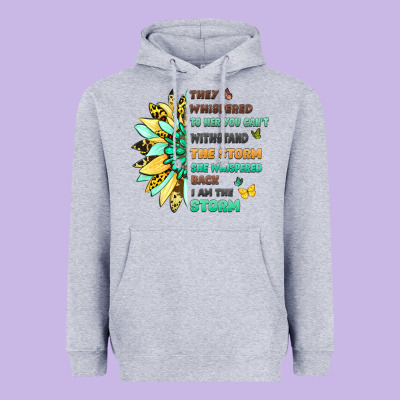 Inspirational Flower And Quote Design Heavyweight Hoodie Designed By Lillyallendesigns