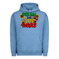 Pigment Pebble Blue dream but stay woke juneteenth Urban Hoodie - CowGirlArtShop