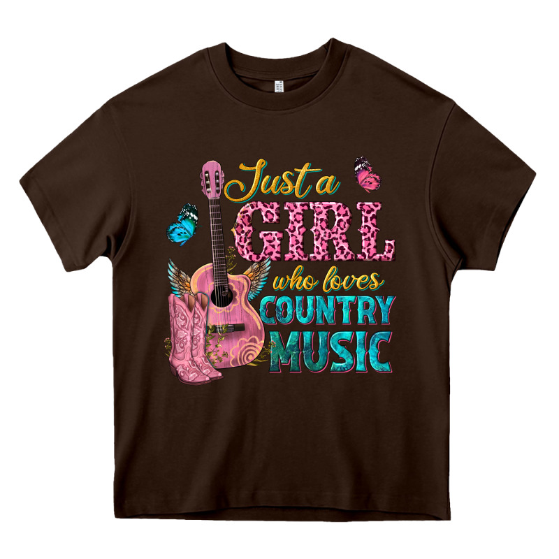 Just A Girl Who Loves Country Music Heavy Core Tee by texasbilliewilder | Teevron