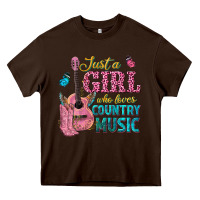 Chocolate Brown just a girl who loves country music Heavy Core Tee - texasbilliewilder