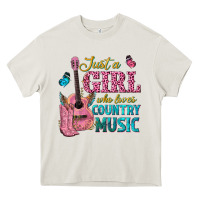 Cream just a girl who loves country music Heavy Core Tee - texasbilliewilder