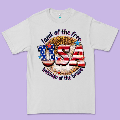 Premium Tee land of the free usa because of the brave billie w