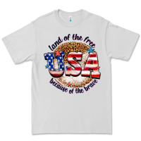 Dove Grey land of the free usa because of the brave billie w Premium Tee - texasbilliewilder