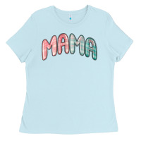 Baby Blue mama christmas plaid Ladies Tee - MaliasSmallBusiness