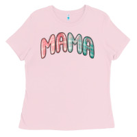 Bubblegum Pink mama christmas plaid Ladies Tee - MaliasSmallBusiness