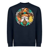 Navy fall gnomes round earrings 1 Heavyweight Sweatshirt - Artiststas