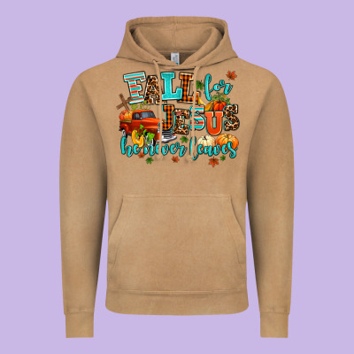 Fall For Jesus He Never Leaves Vintage Hoodie Designed By Adodesignshop