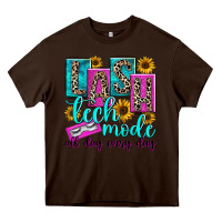 Chocolate Brown lash tech mode all day every day Heavy Core Tee - texasbilliewilder