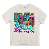 Cream lash tech mode all day every day Heavy Core Tee - texasbilliewilder