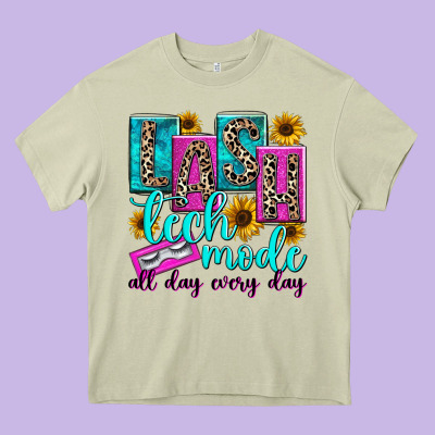 Lash Tech Mode All Day Every Day Heavy Core Tee Designed By Texasbilliewilder