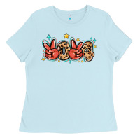 Baby Blue 2024 stars and leopard Ladies Tee - MaliasSmallBusiness