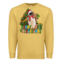 Antique Gold Merry Christmas Penguin Premium Sweatshirt - LillyAllenDesigns
